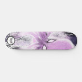 Octopus paarse roze witte splatten donker water skateboard (Horizontaal)