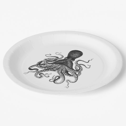 octopus papieren bordje (Gekanteld)