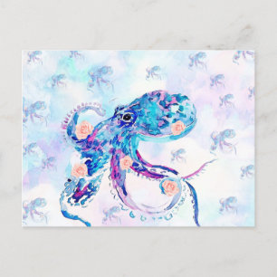octopus pastel in droom aankondigingskaart