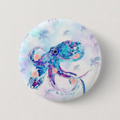 octopus pastel in droom ronde button 5,7 cm (Voorkant)