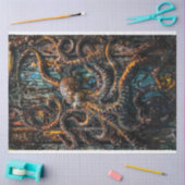 Octopus Patina Blue Rust Decoupage Tissuepapier (Craft)