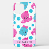Octopus Patroon, Leuke Octopus, Zee, Jouw naam Case-Mate iPhone Case (Achterkant)