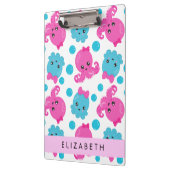 Octopus Patroon, Leuke Octopus, Zee, Jouw naam Klembord (Links)