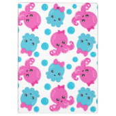 Octopus Patroon, Leuke Octopus, Zee, Jouw naam Klembord (Achterkant)