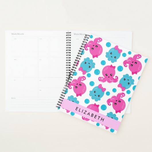 Octopus Patroon, Leuke Octopus, Zee, Jouw naam Planner (Display)