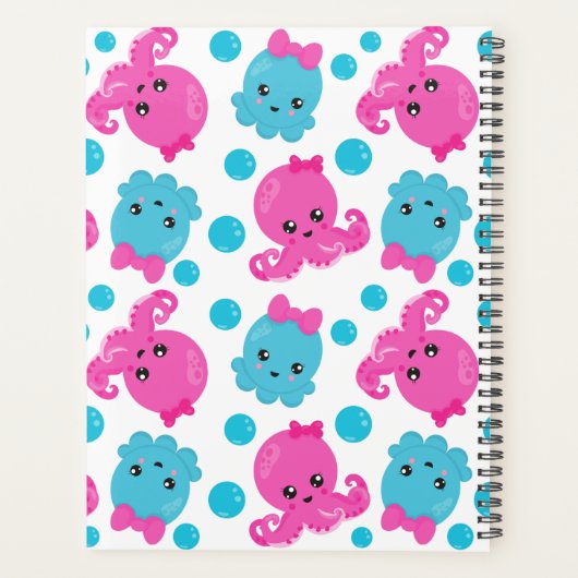 Octopus Patroon, Leuke Octopus, Zee, Jouw naam Planner (Achterkant)