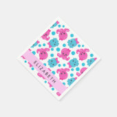 Octopus Patroon, Leuke Octopus, Zee, Jouw naam Servet (Hoek)