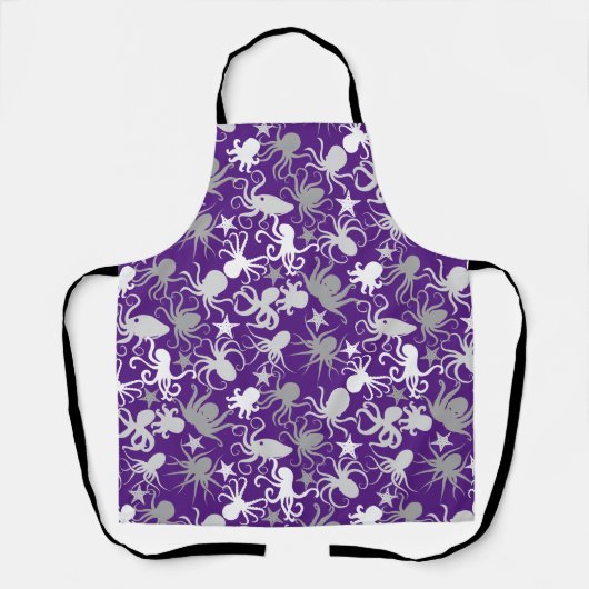 Octopus Pattern.b D Paarse BG Schort (Voorkant)