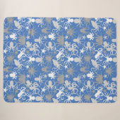 Octopus Pattern.b LBlue BG Sherpa Deken (Voorkant (horizontaal))