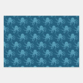 Octopus Pattern Blue Animal Inpakpapier Vel (Voorkant)
