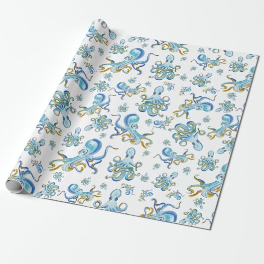 Octopus Pattern Cadeaupapier (Uitgerold)