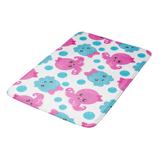 Octopus Pattern, Cute Octopus, Zee Animals Badmat (Gekanteld)