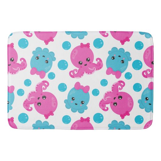 Octopus Pattern, Cute Octopus, Zee Animals Badmat (Voorkant)