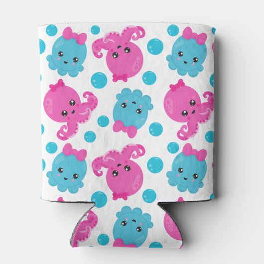 Octopus Pattern, Cute Octopus, Zee Animals Blikjeskoeler (Achterkant)