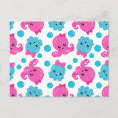 Octopus Pattern, Cute Octopus, Zee Animals Briefkaart (Voorkant)