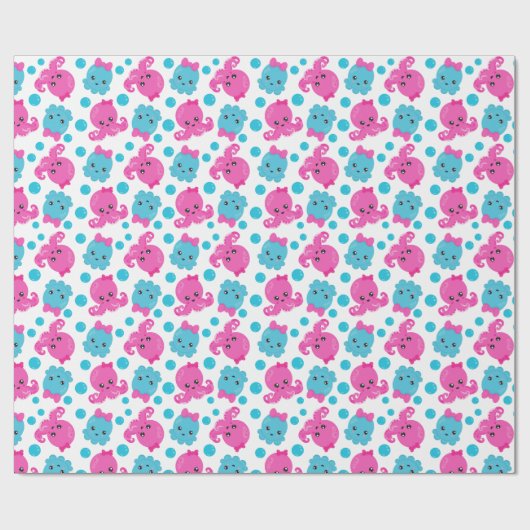 Octopus Pattern, Cute Octopus, Zee Animals Cadeaupapier (Vlak)