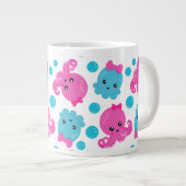 Octopus Pattern, Cute Octopus, Zee Animals Extra Grote Beker (Voorkant rechts)