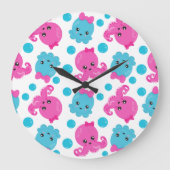 Octopus Pattern, Cute Octopus, Zee Animals Grote Klok (Voorkant)