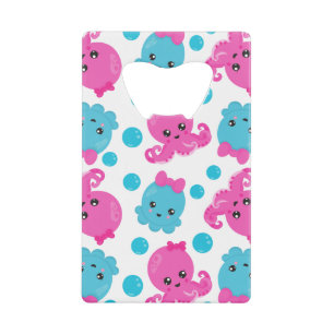 Octopus Pattern, Cute Octopus, Zee Animals Kredietkaart Flessenopener