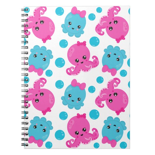 Octopus Pattern, Cute Octopus, Zee Animals Notitieboek (Voorkant)