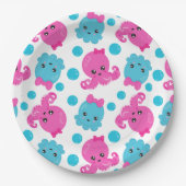 Octopus Pattern, Cute Octopus, Zee Animals Papieren Bordje (Voorkant)