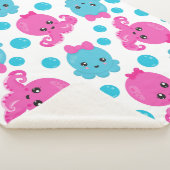 Octopus Pattern, Cute Octopus, Zee Animals Sherpa Deken (3/4)