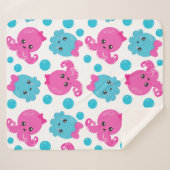 Octopus Pattern, Cute Octopus, Zee Animals Sherpa Deken (Voorkant (horizontaal))