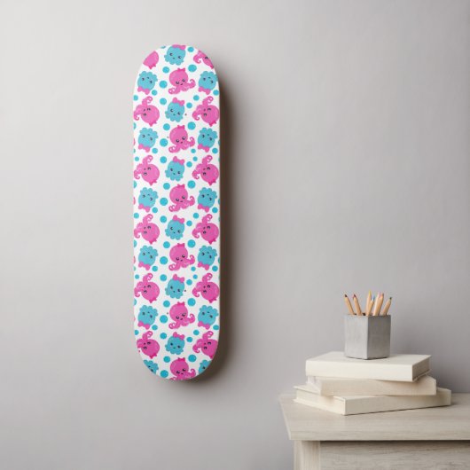 Octopus Pattern, Cute Octopus, Zee Animals Skateboard (Muurkunst)