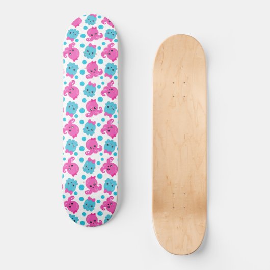 Octopus Pattern, Cute Octopus, Zee Animals Skateboard (Voorkant)