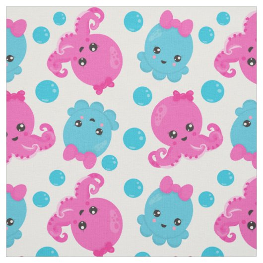 Octopus Pattern, Cute Octopus, Zee Animals Stof (Swatch)