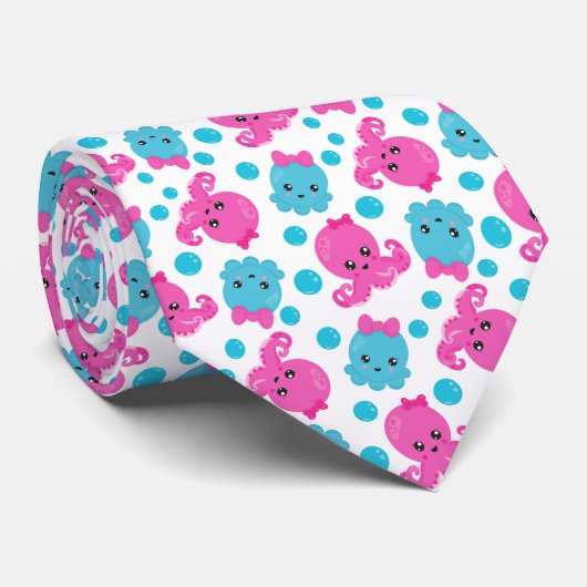 Octopus Pattern, Cute Octopus, Zee Animals Stropdas (Opgerold)