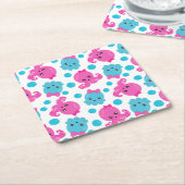 Octopus Pattern, Cute Octopus, Zee Animals Vierkante Kartonnen Onderzetter (Schuin)