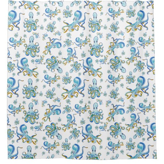 Octopus Pattern Douchegordijn (Voorkant)