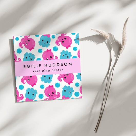 Octopus Pattern, Kinder Play Center, Activity Cent Vierkante Visitekaartje