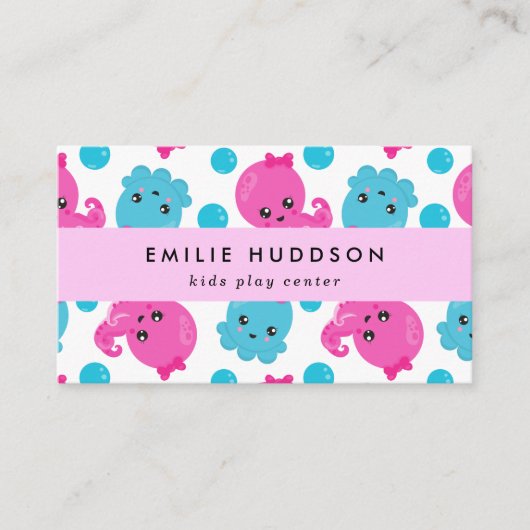 Octopus Pattern, Kinder Play Center, Activity Cent Visitekaartje (Voorkant)
