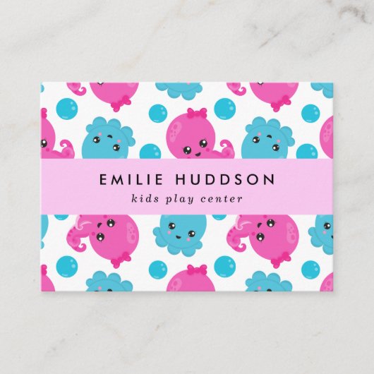 Octopus Pattern, Kinder Play Center, Activity Cent Visitekaartje (Voorkant)