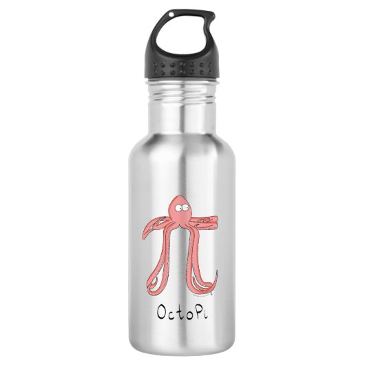 Octopus Pi Day Funny Cartoon Waterfles (Voorkant)