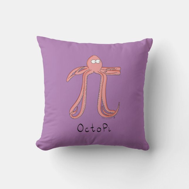Octopus Pi Symbool Wiskunde Leraar Funny Kussen (Voorkant)
