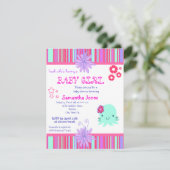 Octopus Pink Baby douwer Invitaties Kaart (Staand voorkant)