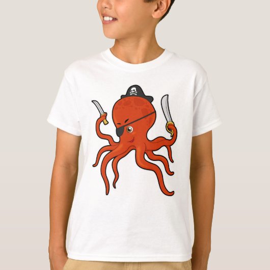 octopus pirate sword t-shirt (Voorkant)