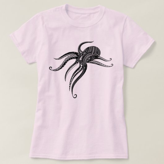 OCTOPUS POLYNESISCH STAMMENBLOK T-SHIRT (Design voorkant)