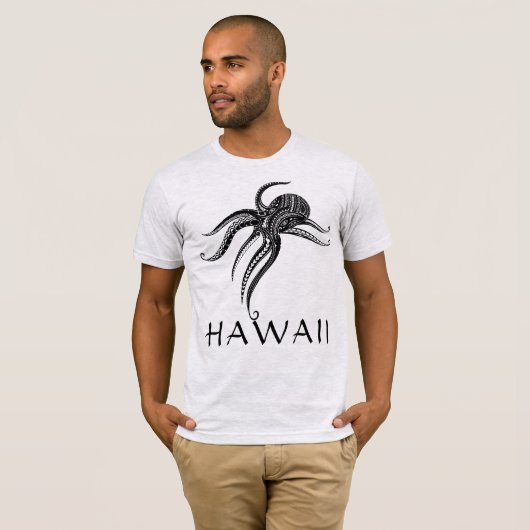 OCTOPUS POLYNESISCHE STAM HAWAII Blauw T-shirt (Voorkant volledig)