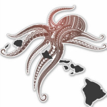 OCTOPUS POLYNESISCHE STAM HAWAII EILANDEN