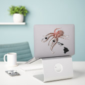 OCTOPUS POLYNESISCHE STAM HAWAII EILANDEN STICKER (Laptop op bureau)