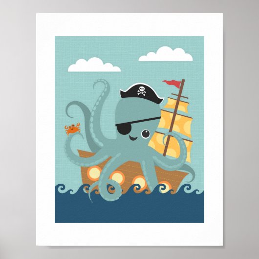 Octopus Poster afdrukken (Voorkant)