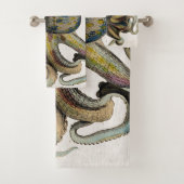  Octopus Print Bathroom Towel Set Bad Handdoek (Insitu)
