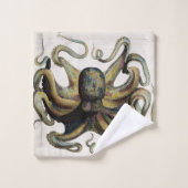  Octopus Print Bathroom Towel Set Bad Handdoek (Wasdoekje)