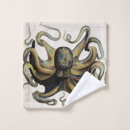 Octopus Print Bathroom Towel Set Bad Handdoek
