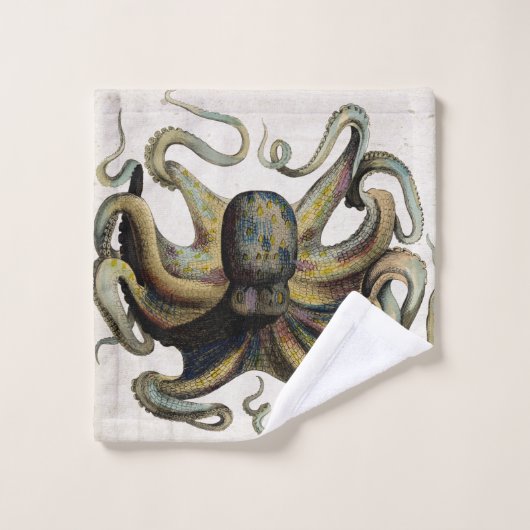  Octopus Print Bathroom Towel Set Bad Handdoek (Wasdoekje)