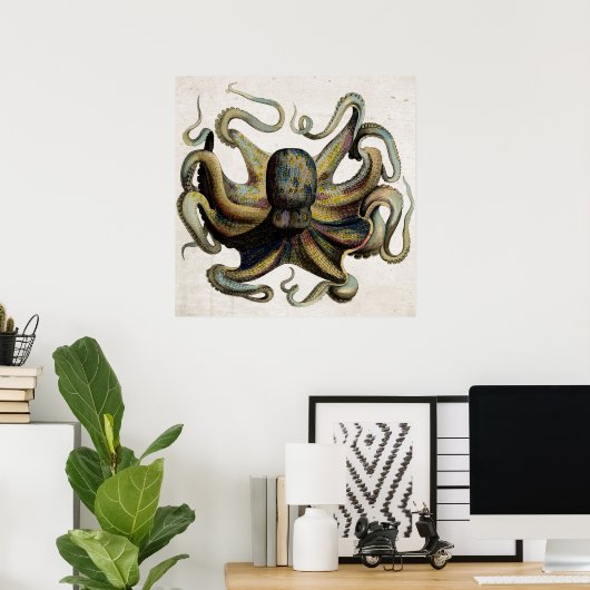 Octopus Print Poster (Thuiskantoor)